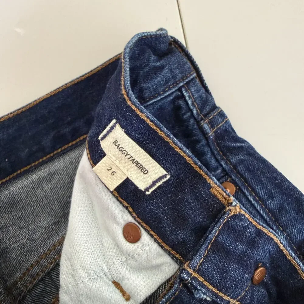 Madewell Baggy Tapered Jeans in Dressler Wash High Rise - 26